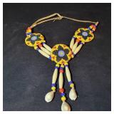 Beaded Necklace with Shell Accents