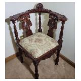 Ornately Carved Corner Chair