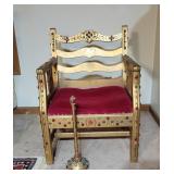 Custom-Made Gold Chair with Red Seat