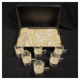 Six Italian Silverplate Cordials