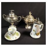 Silver Plate Sugar Bowls and Tea Set