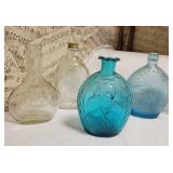 Four Decorative Glass Bottles