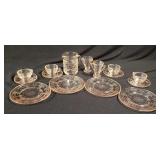 Pink Miniature Depression Glass Set