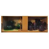 Green and Red Glassware