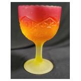 Amberina Frosted Glass Chalice
