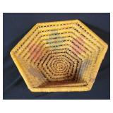 Handwoven Hexagonal Natural Basket