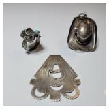 Silver Pendant and Saddle Ring