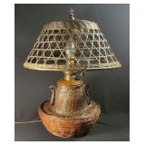 Arts and Crafts Style Wicker Lamp