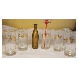 Trink Coca-Cola Glasses with Brass Bottle