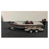 Vtg Nitro Bass Boat Diecast Model 13''x5''x3.5''