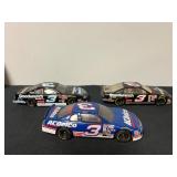 3 Vtg Racing Die-Cast Cars 8''x3''x2''