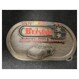 Vtg Bristol NASCAR Belt Buckle 4''x2''