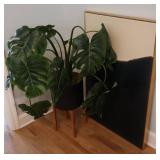 Large Faux Monstera Plant w/Wall Art