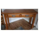 Wood Console Table with Two Drawers