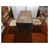 Duncan Phyfe Style Dining Table & 2 Chairs