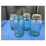 4 Blue Ball Pint Jars