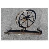 Vintage 16' Wagon Wheel & Metal Singletree