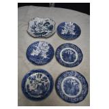 Lot of Blue & White Decorative Plates/Saucers