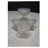 Set of 4 Crystal Glass Sherbert Bowls