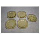 Federal Madrid Amber Glass Depression Plates