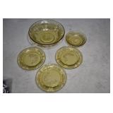 Federal Glass Sharon Amber Dishes