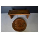 Wood Shelf & Decorative Plate Decor