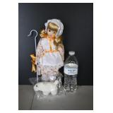 Little Bo Peep Porcelain Doll with Stand