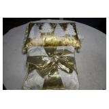 Pair of Gold & White Decorative Pillows