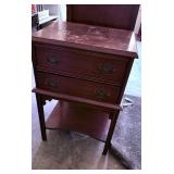 Two-Drawer Wooden Side Table