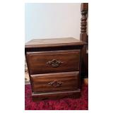 Wooden Nightstand with Two Drawers