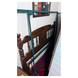 Wooden Headboard with Turned Posts