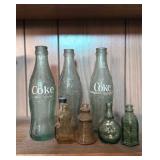 Vintage Glass Bottles Including Coca-Cola