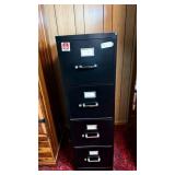 Black Metal Four-Drawer File Cabinet