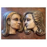 Mid-Century Modern Achatit Wall Masks.