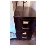 Black Two-Drawer Metal Filing Cabinet