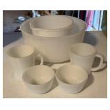 White Milk Glass Kitchen items