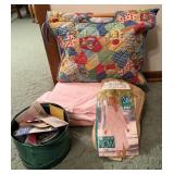 Quilted Sewing Bag W/Handmade Sewing Supplies