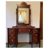 Vtg Federal Style Mahogany Vanity with Swivel Mirr