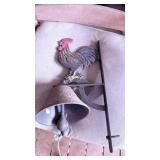 Cast Iron Rooster-Themed Hanging Bell