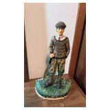 Painted Cast Metal Golf Figurine