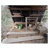 Wooden Ramps, 2 Saw Horses, & Wood Pieces