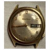 14k GF Bulova Accutron Day-Date Tuning Fork Watch