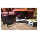 Omni 22' Roku TV, Orion 22' TV, Boom Box, VCR, &
