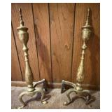 Pair of Vtg. Brass Fireplace Andirons