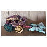 Cast Iron Horse-Drawn Stagecoach Model