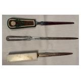 3 Vintage Letter Openers-See Photos
