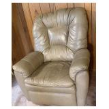 Light Gray Leather Turning Recliner