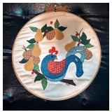 Embroidered Wall Art in Wooden Hoop