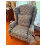Upholstered Wingback Chair with Cushion