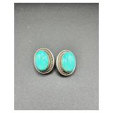 Sterling Silver Turquoise Clip-On Earrings